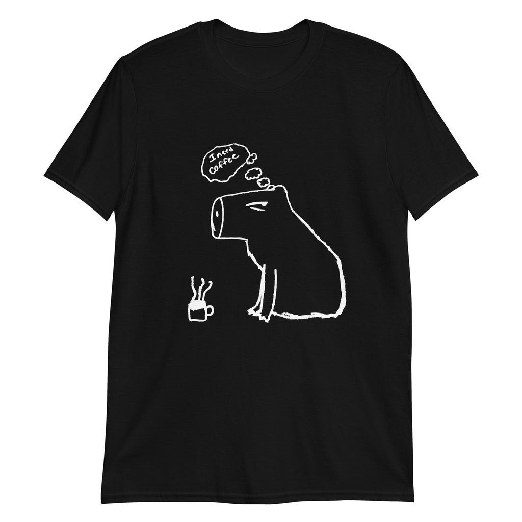 CoffeeBara - Capybara - Lil' Lynx Collection  - Basic Short-Sleeve Unisex Soft 100% Cotton T-Shirt