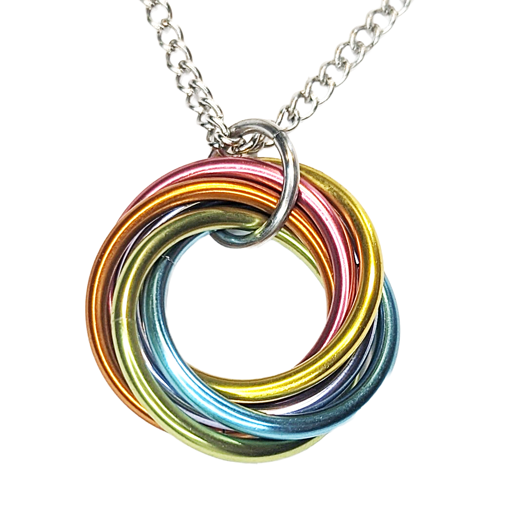 Mobii® Necklaces (MULTICOLOR) Pendant Combos, Fidget Infinity Loop Forever Spiral Jewelry