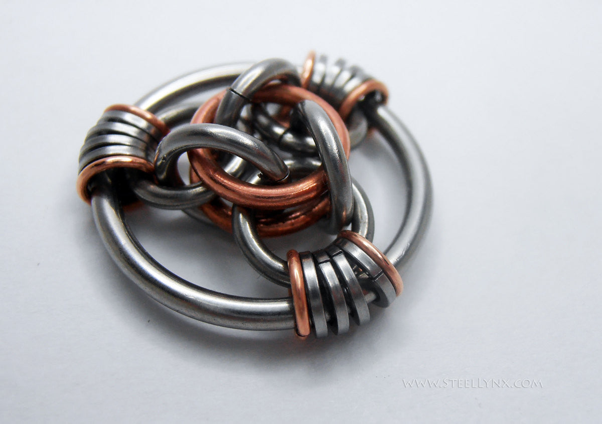 Lucky Coin: Quarter sized Chainmail Coin, Oddities, Unique Gift, Steampunk Fidget or Groomsmen Gift - - 2