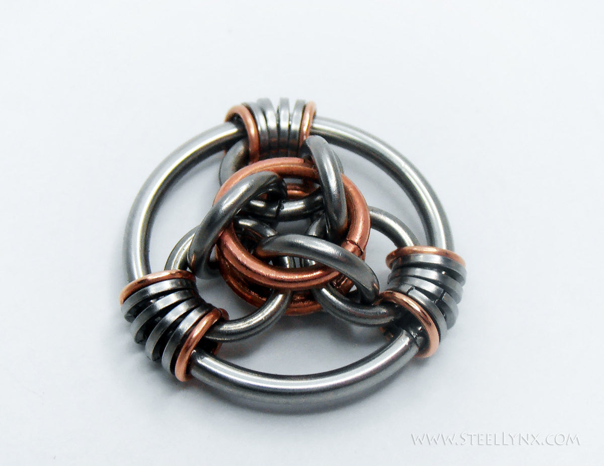 Lucky Coin: Quarter sized Chainmail Coin, Oddities, Unique Gift, Steampunk Fidget or Groomsmen Gift - - 1