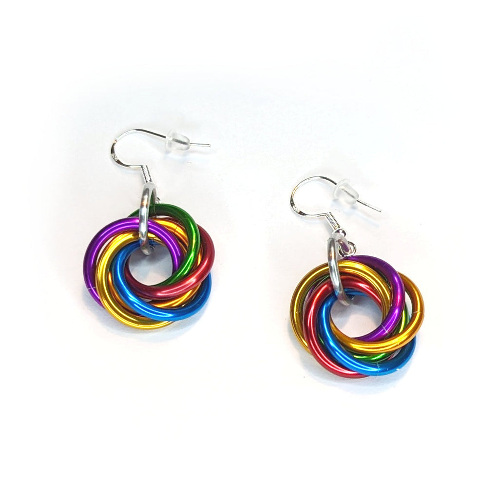 Möbii® Earrings: PRIDE, Stylish Colorful, also Discreet Wearable Fidget