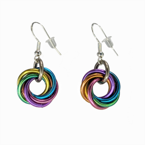 Möbii® Earrings - Semi Precious - Mini-Sized - Jewelry crafted of Fine Semi Precious Metals, Fidget Jewelry