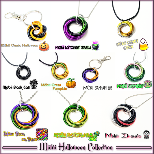 Möbii® Halloween Jewelry: Stylish Discreet Fidget Fashion Wear: Necklaces, Earrings, Keychains