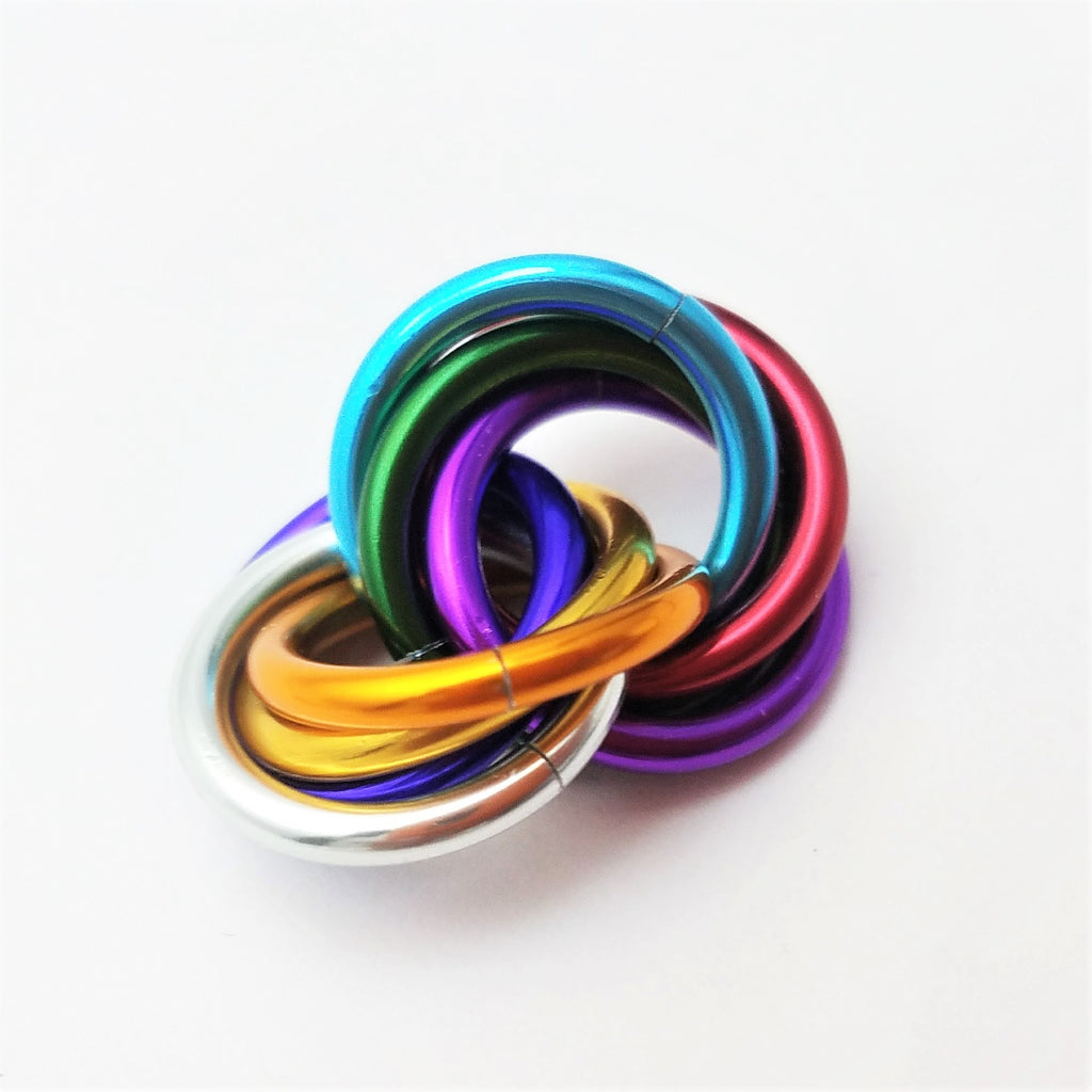 Möbii® MULTICOLOR Fidget Ball: Quiet Mobius ADHD Relaxing Stim Toy Tool for Home Travel Office or Desk