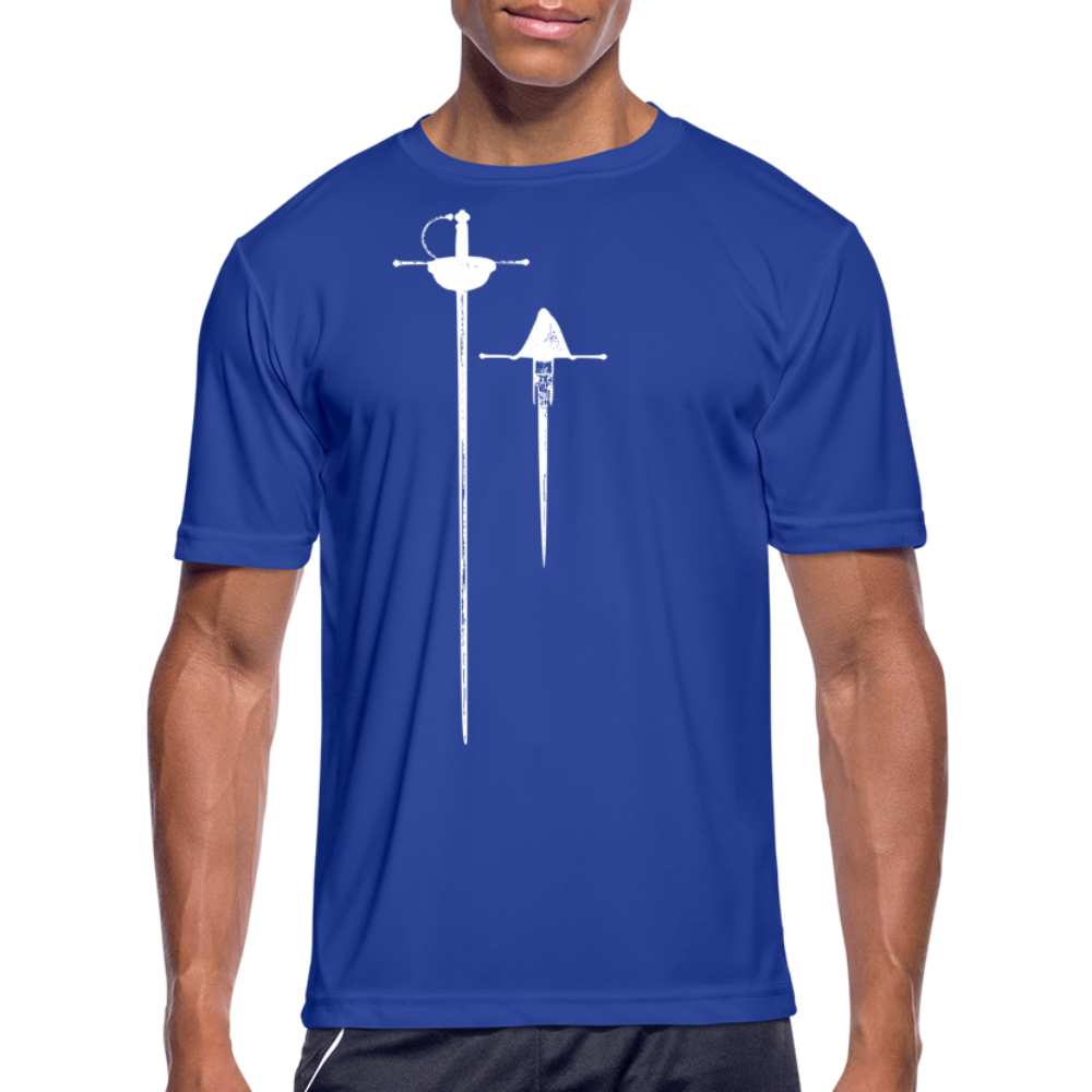 Rapier and Dagger - Men’s Moisture Wicking Performance T-Shirt - royal blue