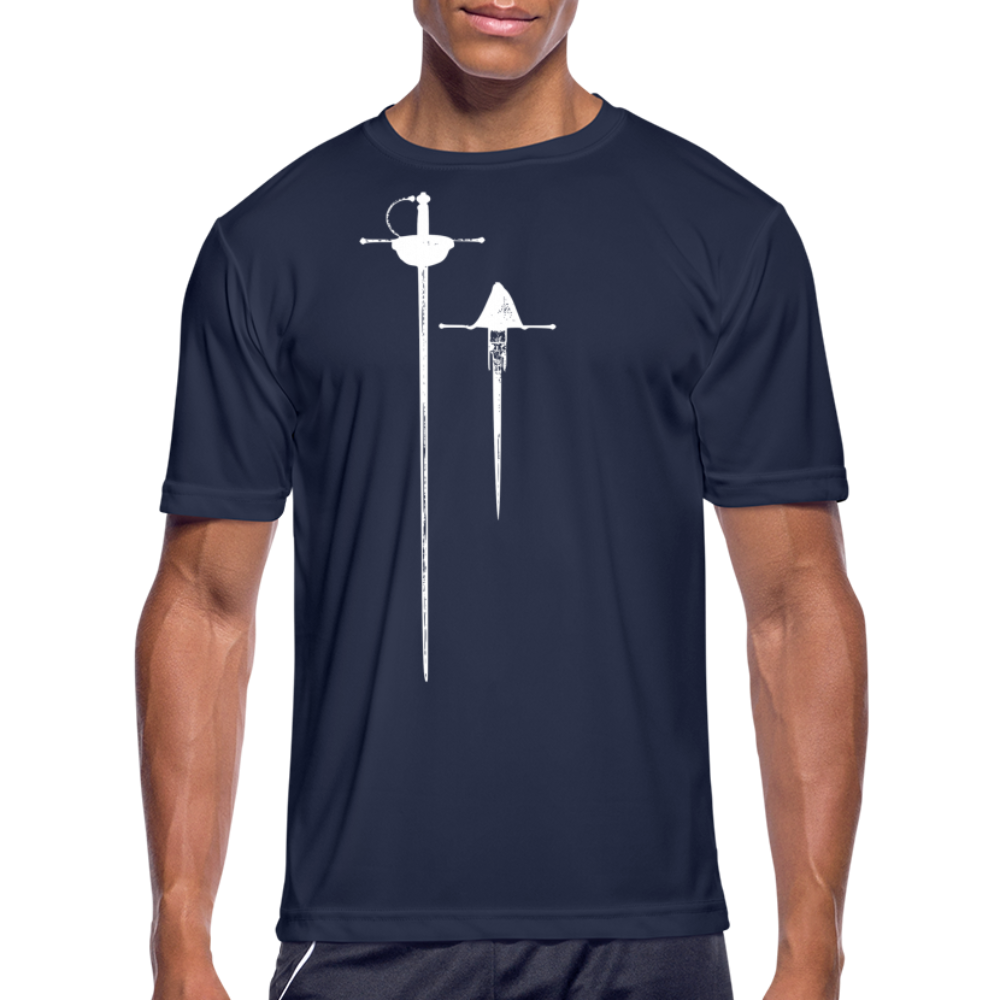 Rapier and Dagger - Men’s Moisture Wicking Performance T-Shirt - navy